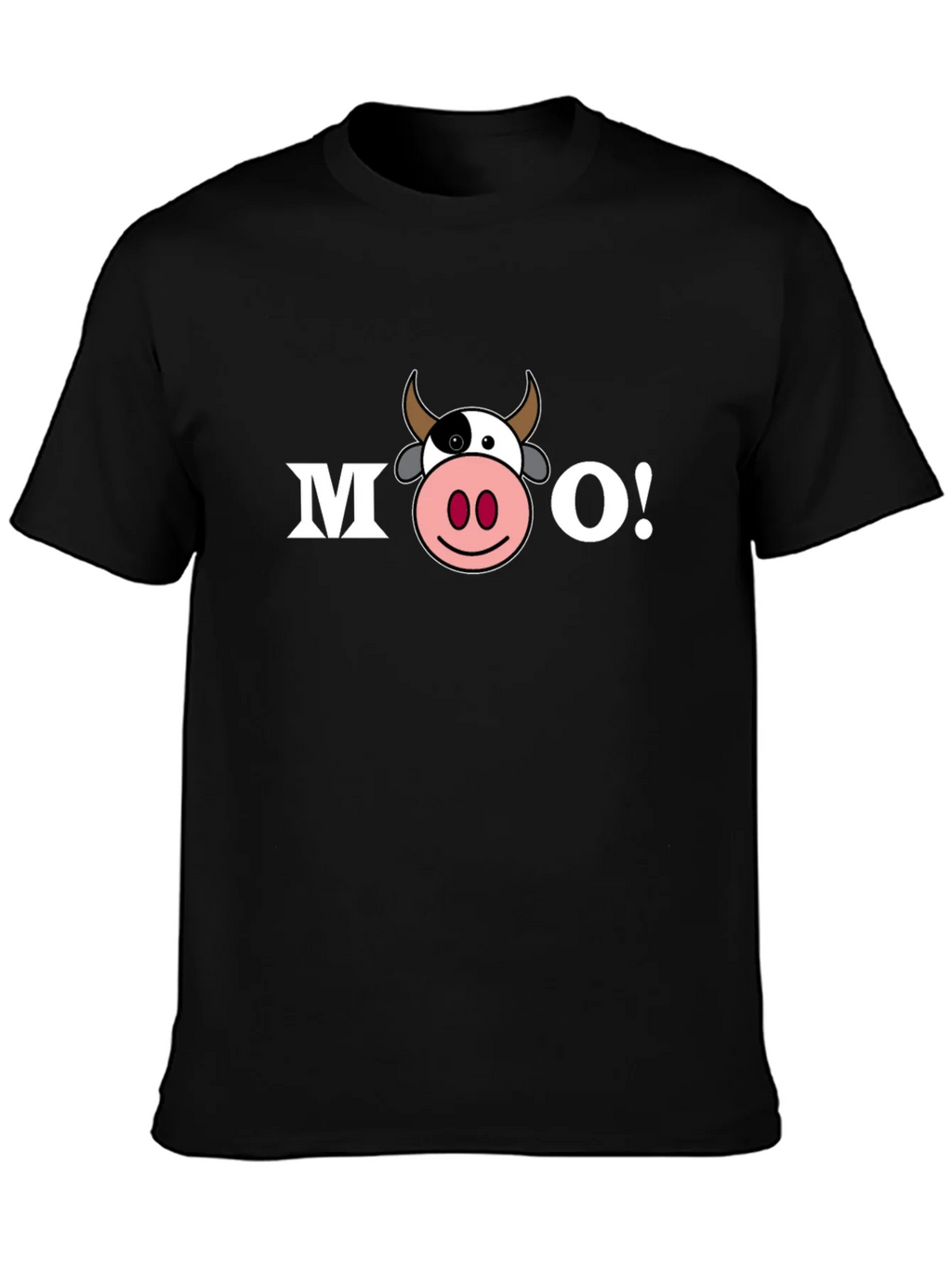 Funny Cartoon Cow MOO! T-Shirt - Black