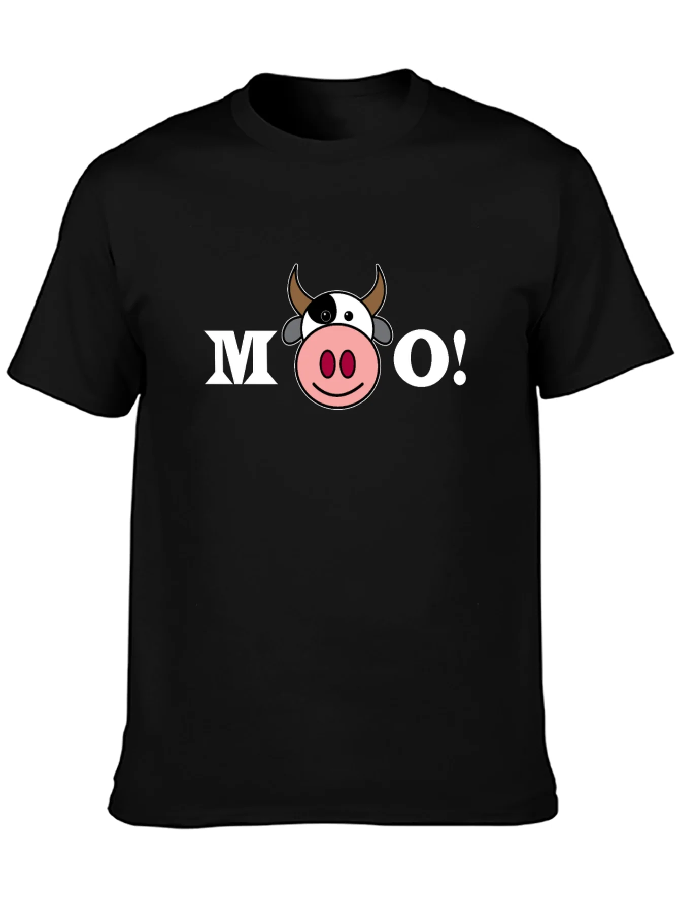Funny Cartoon Cow MOO! T-Shirt - Black