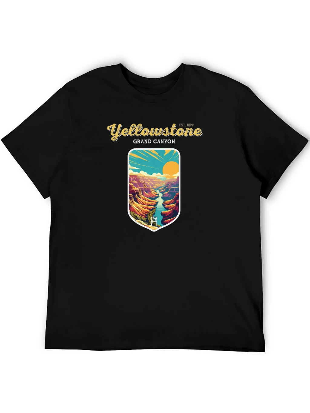 Yellowstone Grand Canyon Black Graphic T-Shirt
