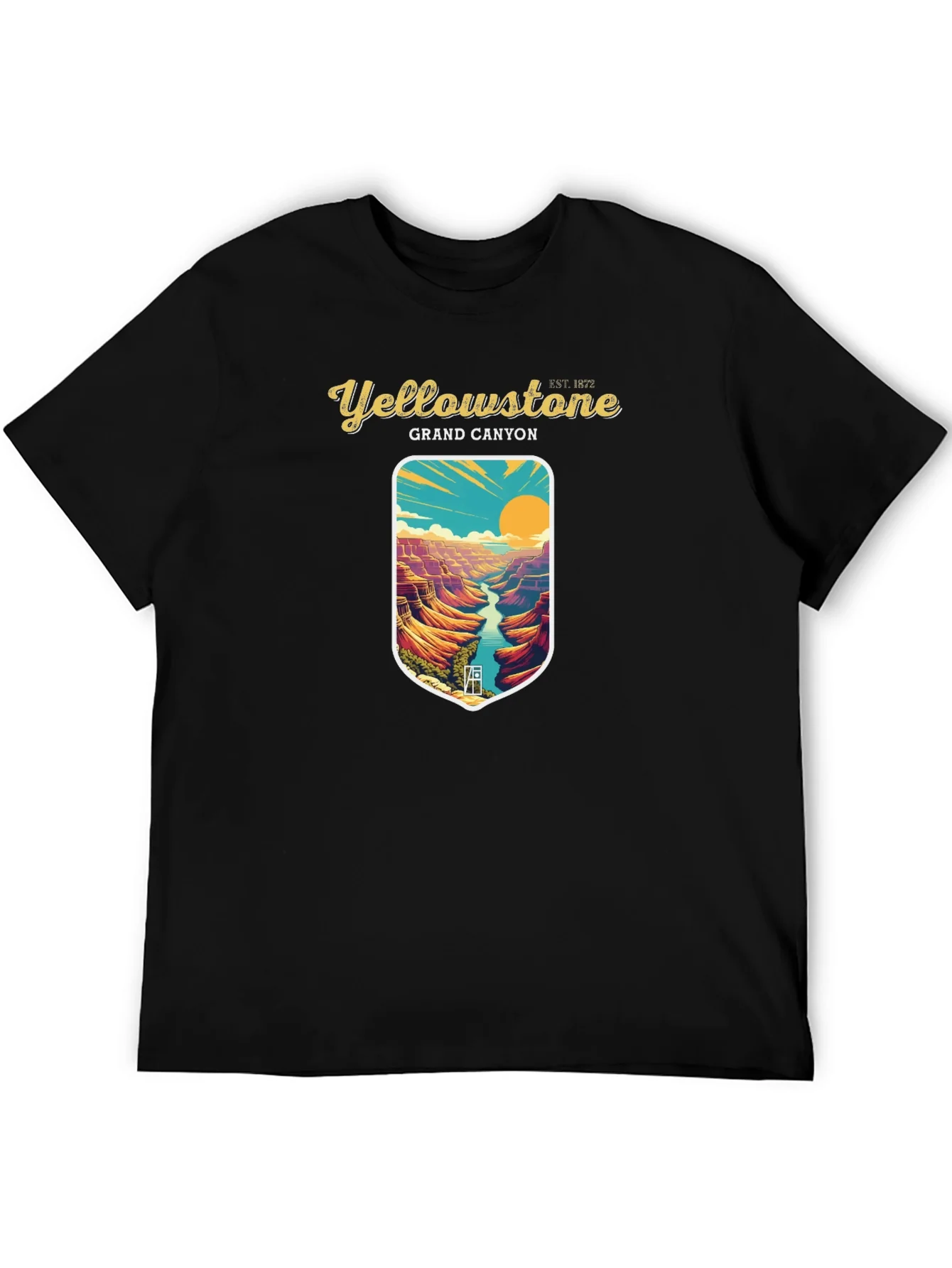 Yellowstone Grand Canyon Black Graphic T-Shirt