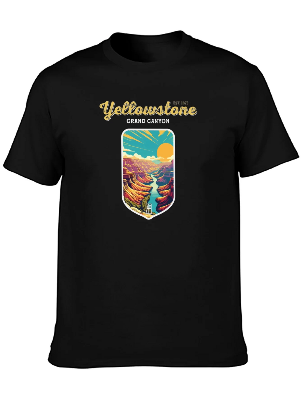 Yellowstone Grand Canyon Black Graphic T-Shirt