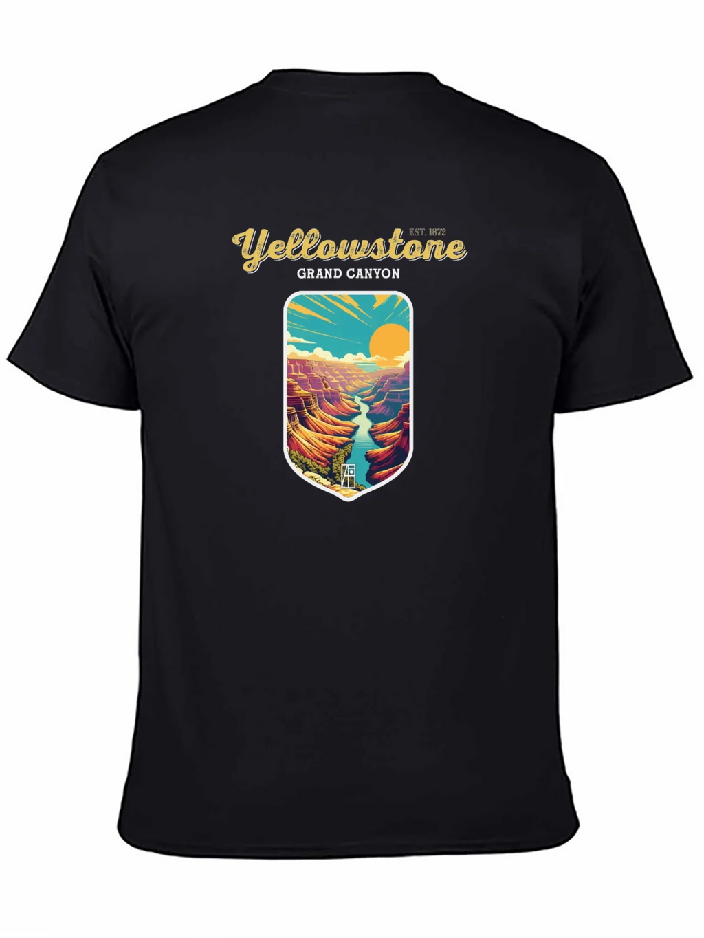 Yellowstone Grand Canyon Black Graphic T-Shirt