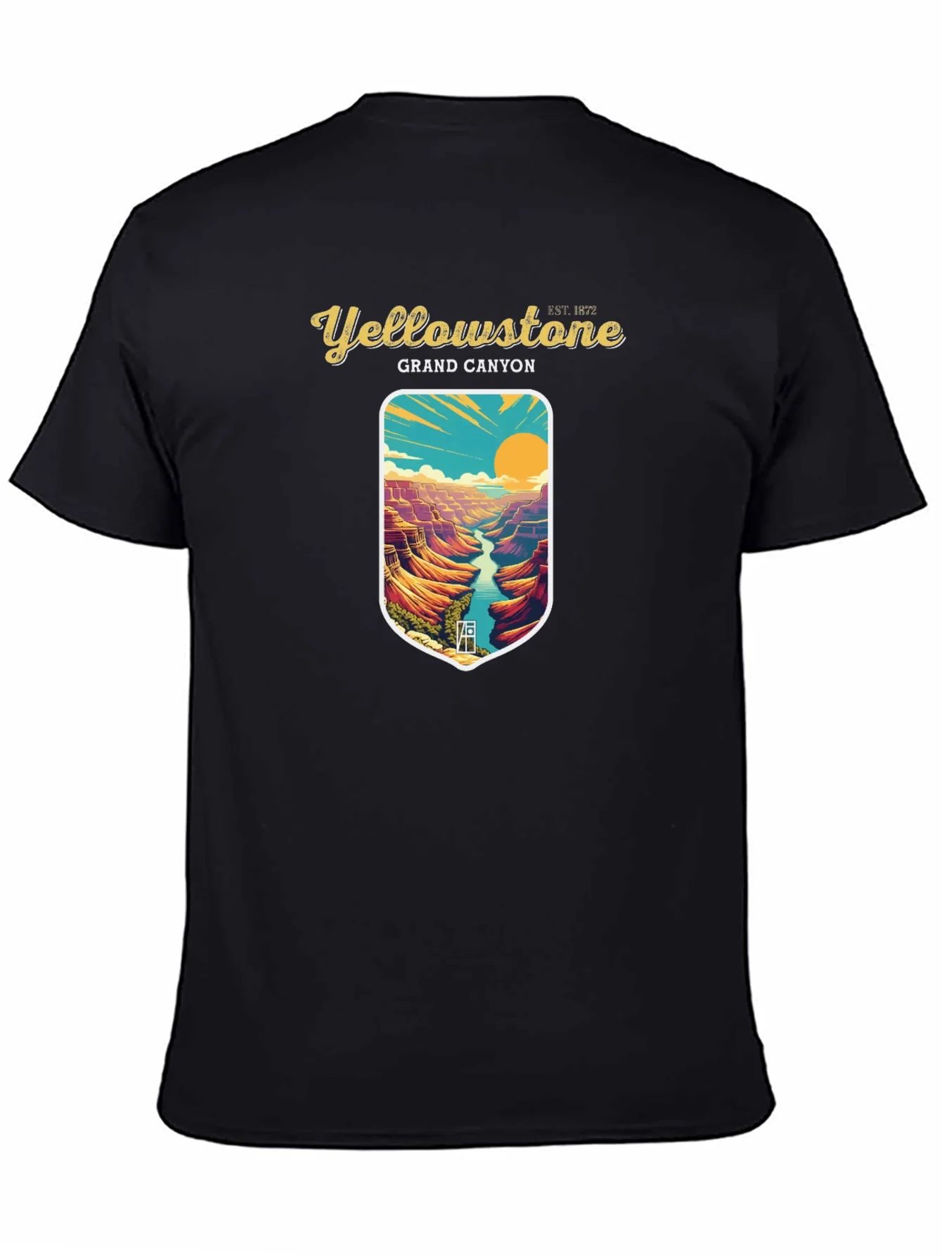 Yellowstone Grand Canyon Black Graphic T-Shirt