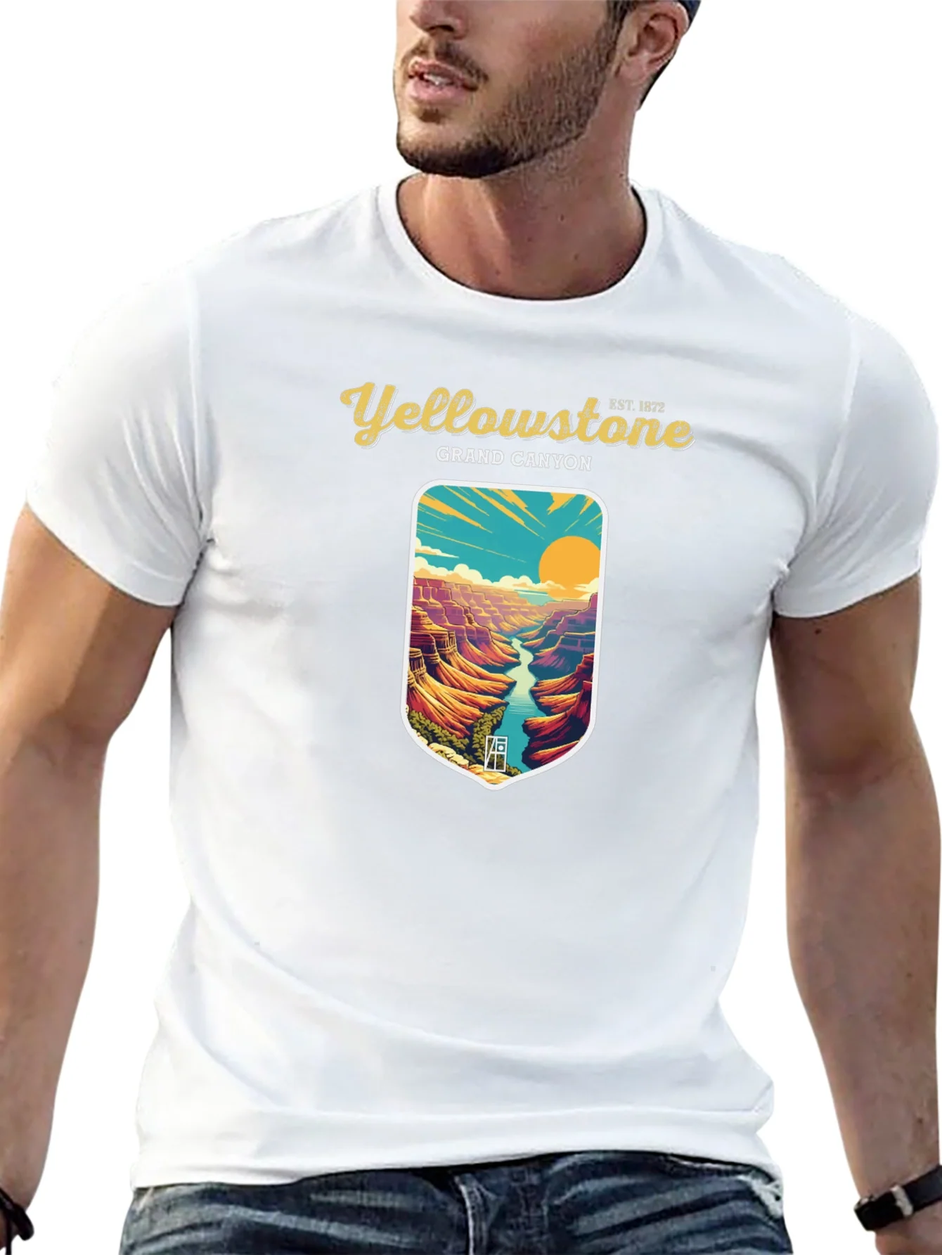 Yellowstone Grand Canyon Black Graphic T-Shirt
