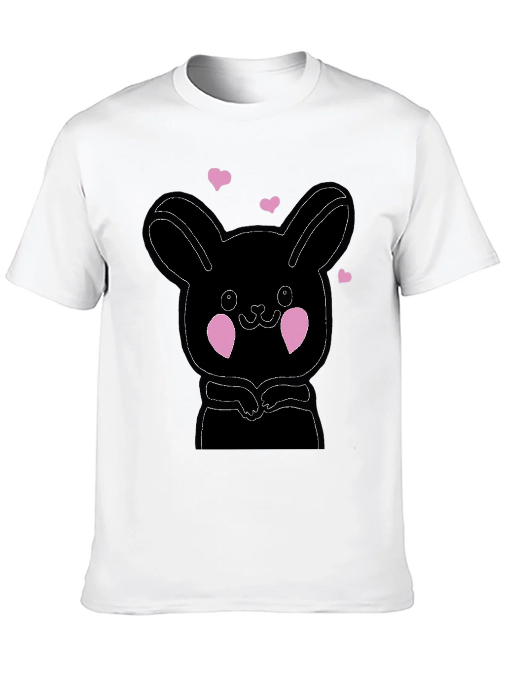 Cute Bunny Graphic Black T-Shirt