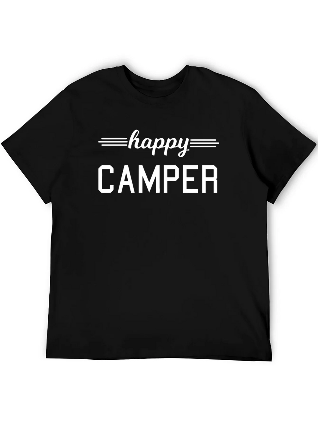 Happy Camper Graphic Tee - Black Casual T-Shirt