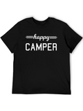 Happy Camper Graphic Tee - Black Casual T-Shirt