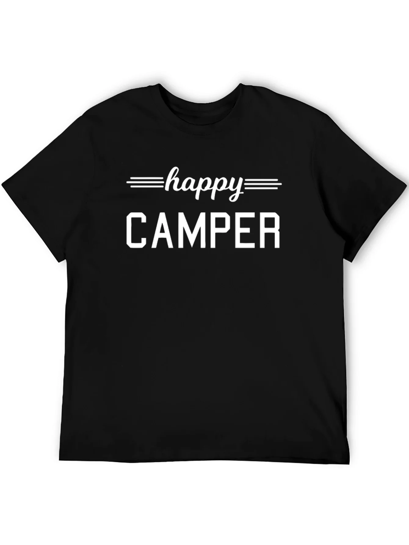 Happy Camper Graphic Tee - Black Casual T-Shirt
