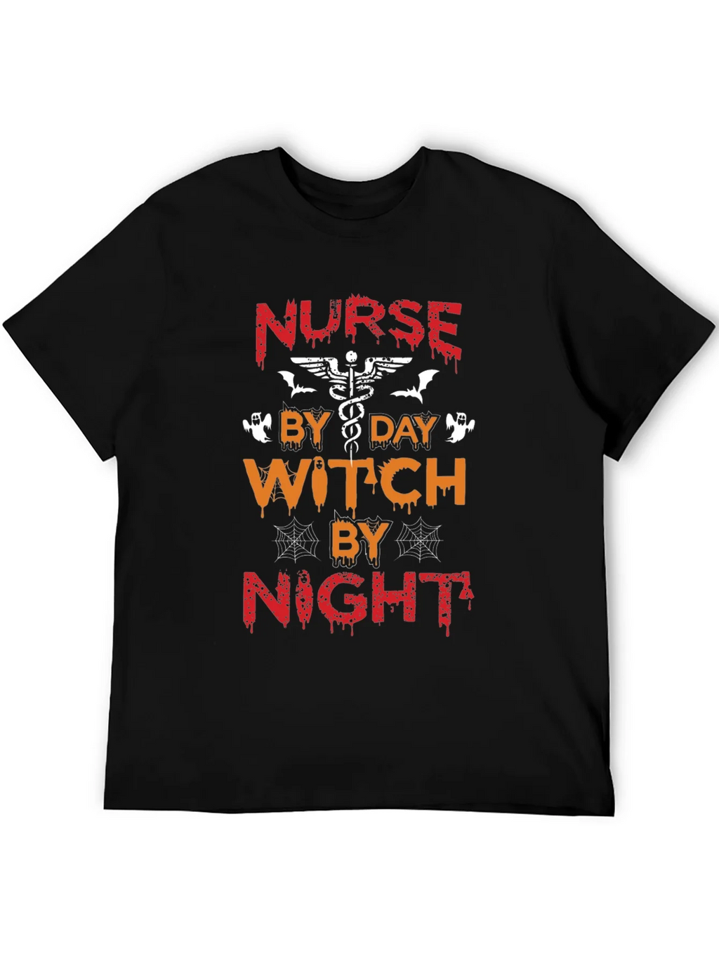 Nurse By Day Witch By Night Halloween T-Shirt