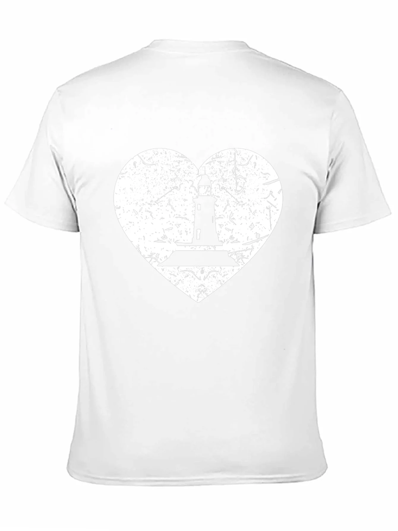 Lighthouse Heart Graphic Tee - Black Cotton T-Shirt
