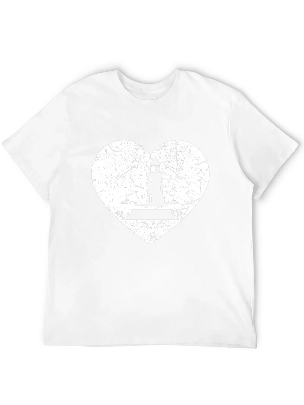 Lighthouse Heart Graphic Tee - Black Cotton T-Shirt