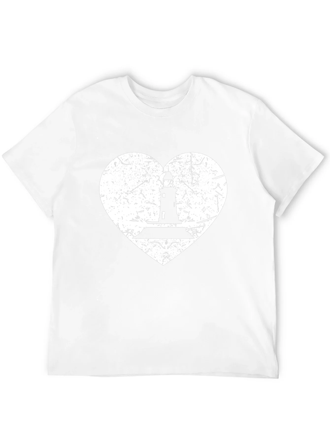 Lighthouse Heart Graphic Tee - Black Cotton T-Shirt