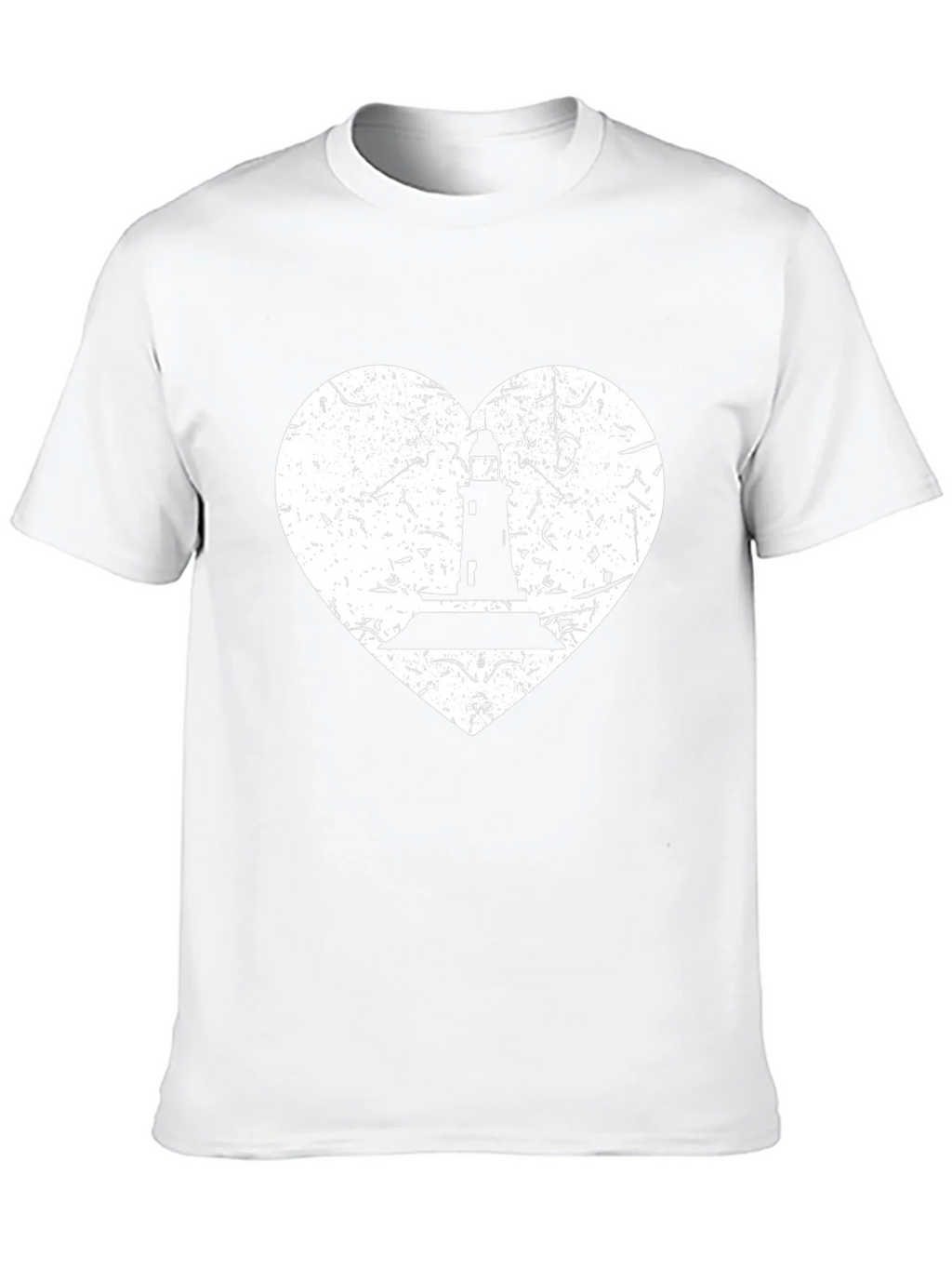 Lighthouse Heart Graphic Tee - Black Cotton T-Shirt