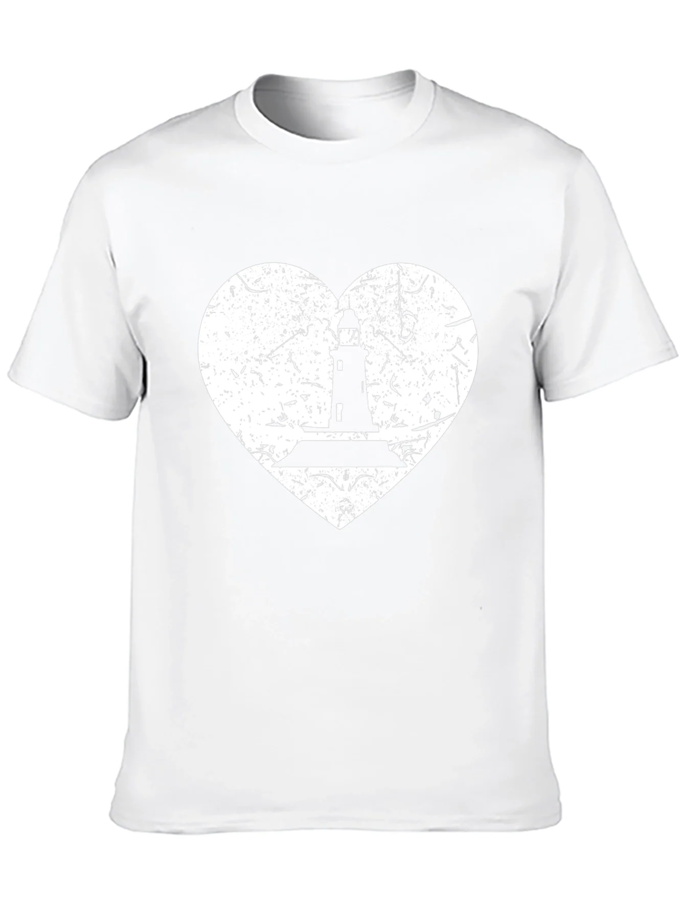 Lighthouse Heart Graphic Tee - Black Cotton T-Shirt