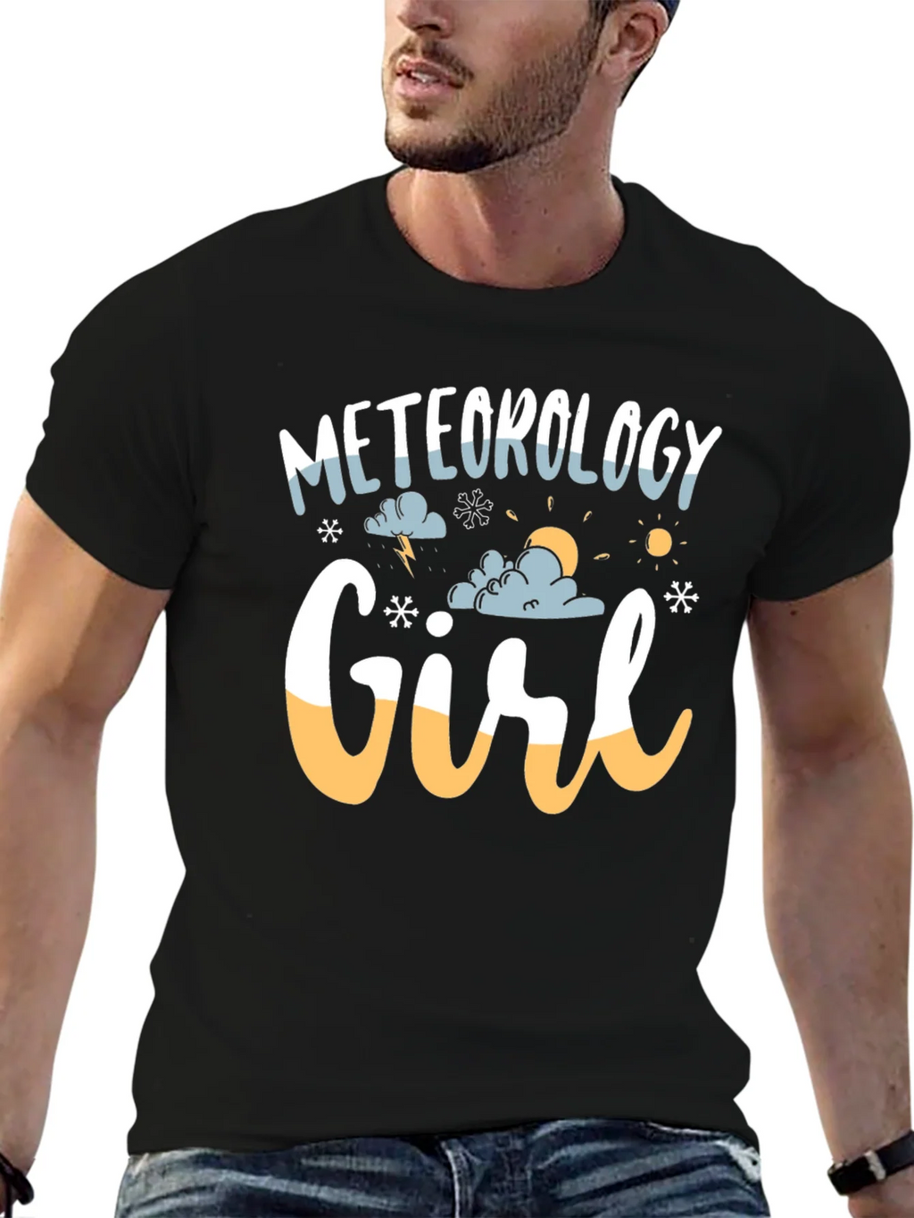 Meteorology Girl Black Graphic Tee