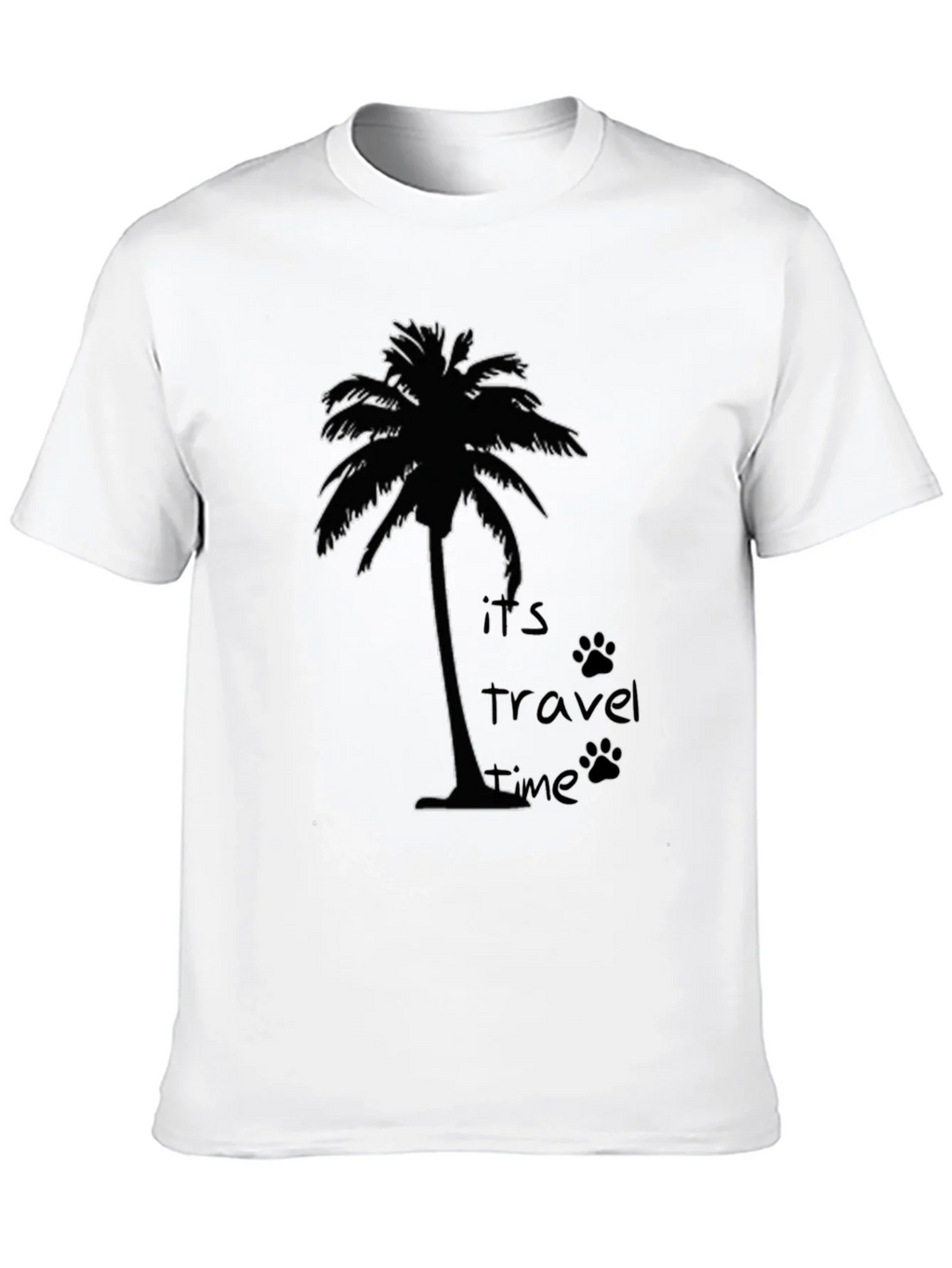 Its Travel Time Palm Tree Black T-Shirt