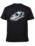 Skull Reptile Graphic Tee - Black Cotton T-Shirt