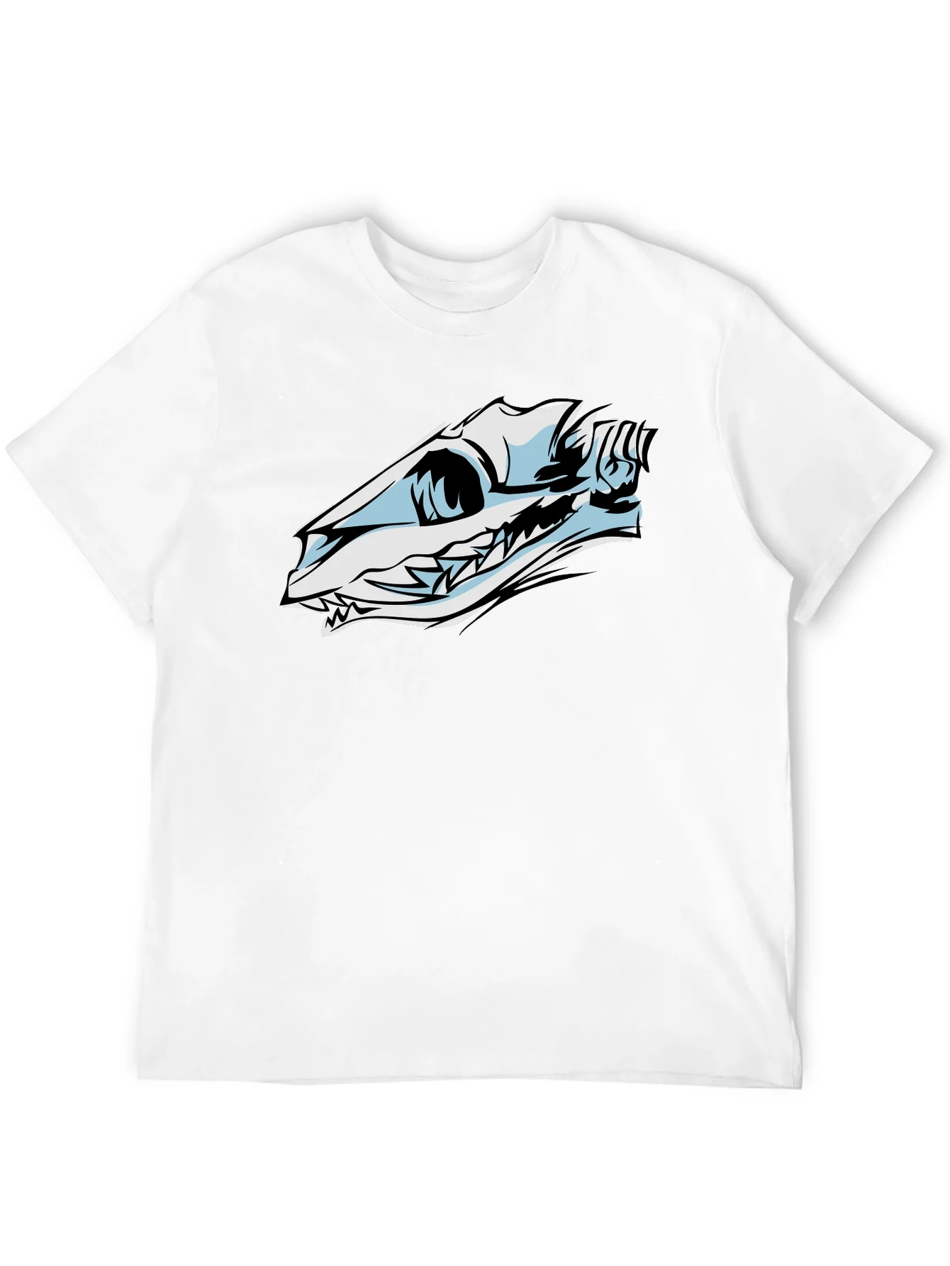 Skull Reptile Graphic Tee - Black Cotton T-Shirt