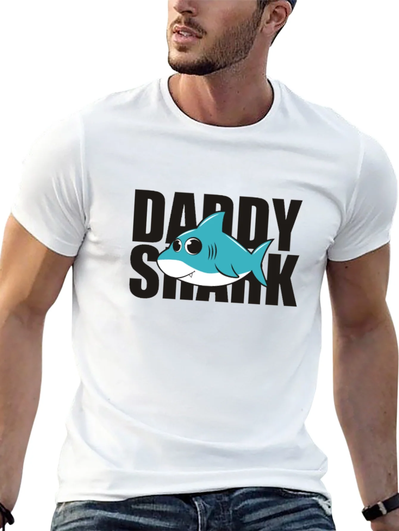 Daddy Shark Graphic Tee - Mens Black T-Shirt